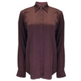 Load image into Gallery viewer, Dries van Noten Burgundy Long Sleeved Button-down Satin Blouse
