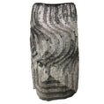 Load image into Gallery viewer, Dries Van Noten Silver Metallic Hologram Sequined Silk Skirt
