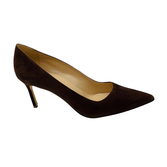 Manolo Blahnik Brown Pointed Toe Suede Leather Pumps