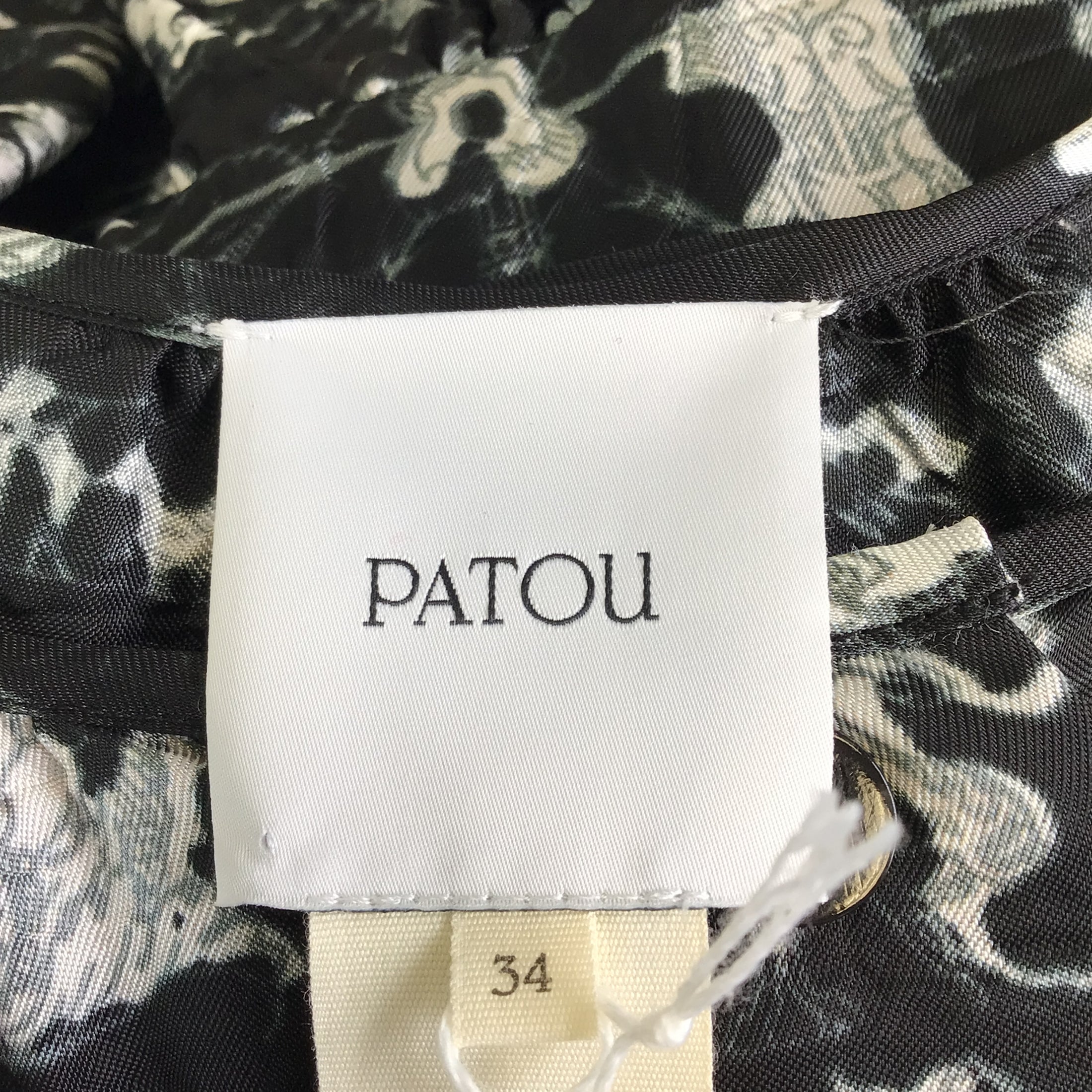 Patou Black / White Fairy Tale Print Buttoned Maxi Dress