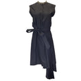 Load image into Gallery viewer, Brunello Cucinelli Navy Blue Monili Beaded Cotton Wrap Dress
