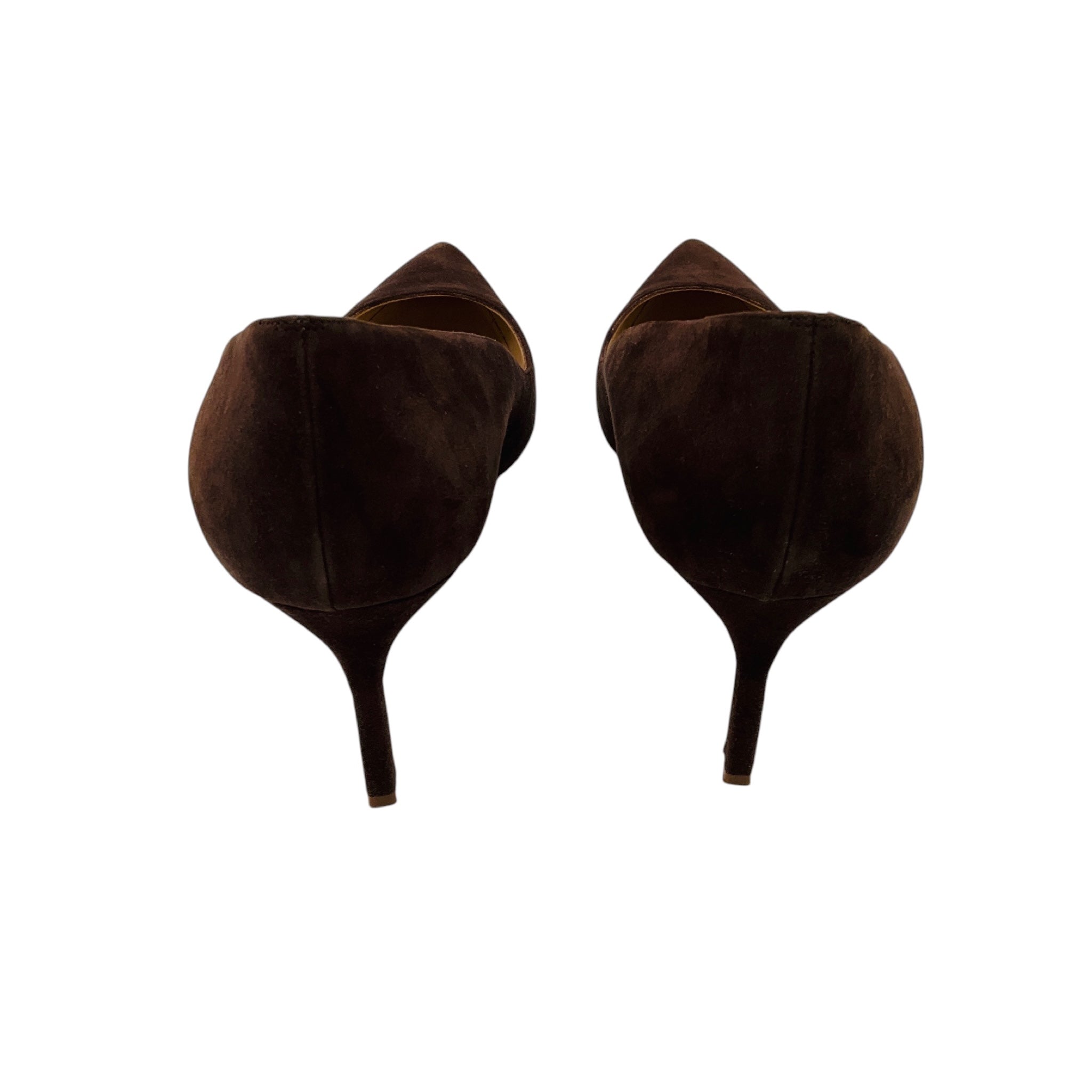 Manolo Blahnik Brown Pointed Toe Suede Leather Pumps