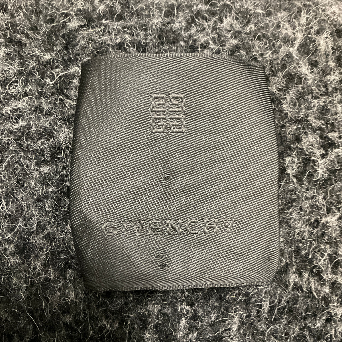 Givenchy Dark Charcoal Grey / Black Contrasting Lapel Single Breasted Alpaca Fur Coat
