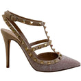 Load image into Gallery viewer, Valentino Pink Beaded Rockstud Pumps
