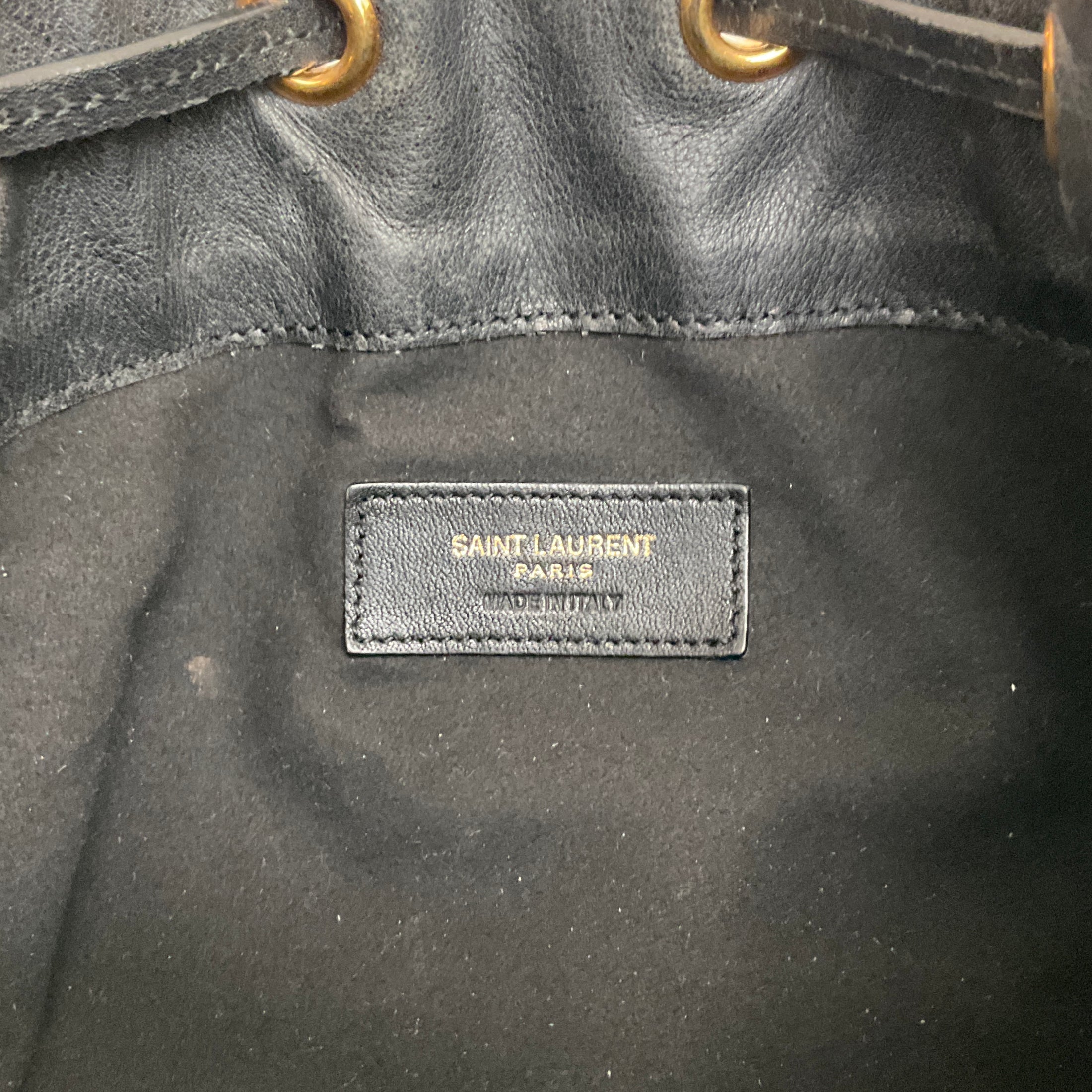 Saint Laurent Black Leather Fringe Emmanuelle Shoulder Bag