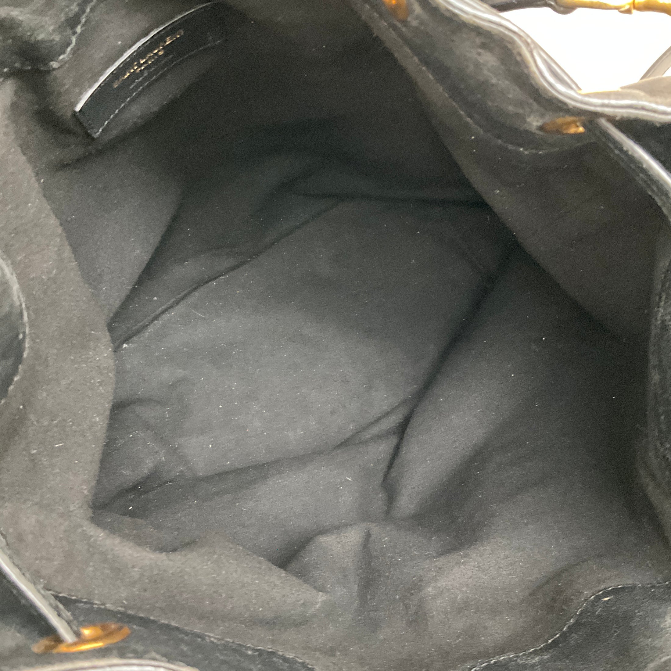 Saint Laurent Black Leather Fringe Emmanuelle Shoulder Bag