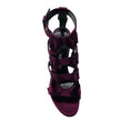 Load image into Gallery viewer, Tom Ford Purple Knot Detail Satin Caged Sandals
