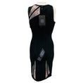 Load image into Gallery viewer, Herve Leger Black Sunburst Sequin Embellished Halle Bandage Bodycon Cocktail Dress
