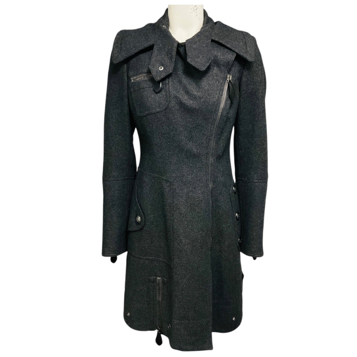 Burberry Charcoal Grey Classic Wool and Cashmere Coat
