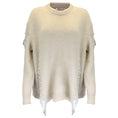 Load image into Gallery viewer, Christopher Kane Beige 2018 Crystal Embellished Wool Knit Sweater
