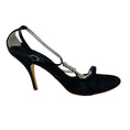 Load image into Gallery viewer, Giuseppe Zanotti Black Crystal Embellished Strappy Satin Sandals
