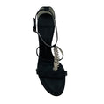 Load image into Gallery viewer, Giuseppe Zanotti Black Crystal Embellished Strappy Satin Sandals
