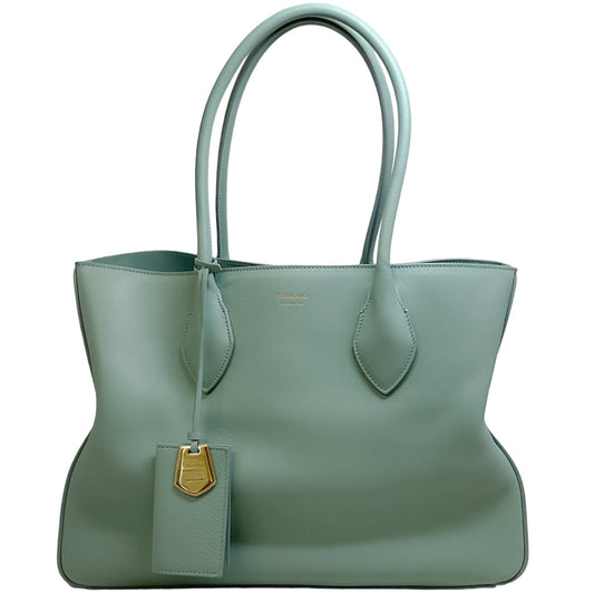 Salvatore Ferragamo Light Sage Leather Tote