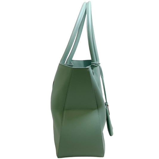 Salvatore Ferragamo Light Sage Leather Tote