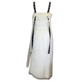 Load image into Gallery viewer, Philosophy di Lorenzo Serafini White / Black Pearl Embellished Cotton Midi Dress
