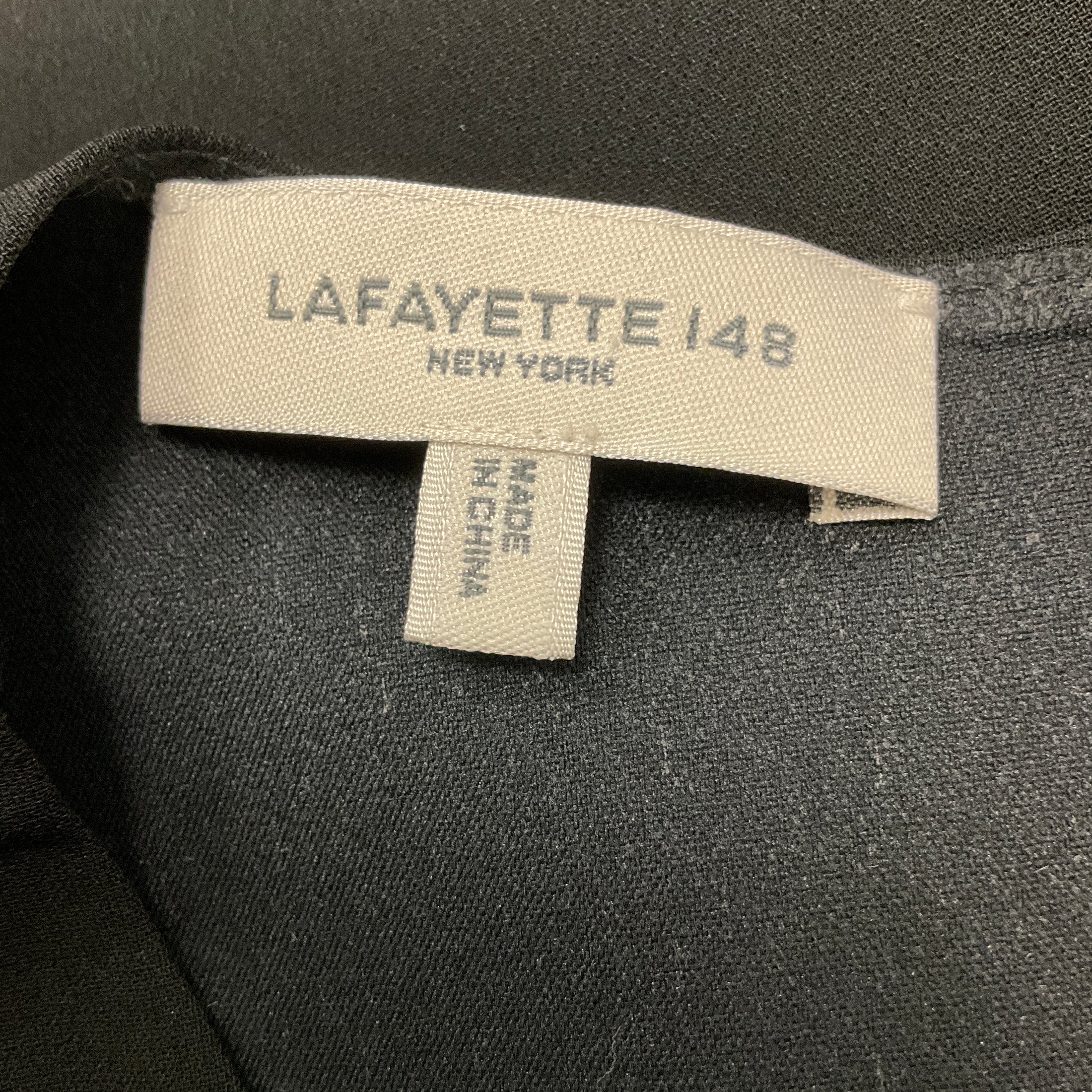 Lafayette 148 New York Black Finesse Crepe Sheath Dress