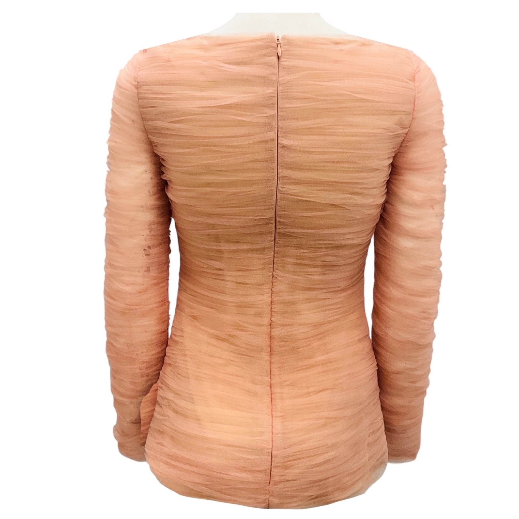 Khaite Pink Vienna Crystal Embellished Pleated Tulle Top