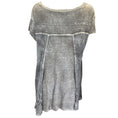 Load image into Gallery viewer, Avant Toi Grey Crochet Knit Detail Short Sleeved Burnout Linen Top
