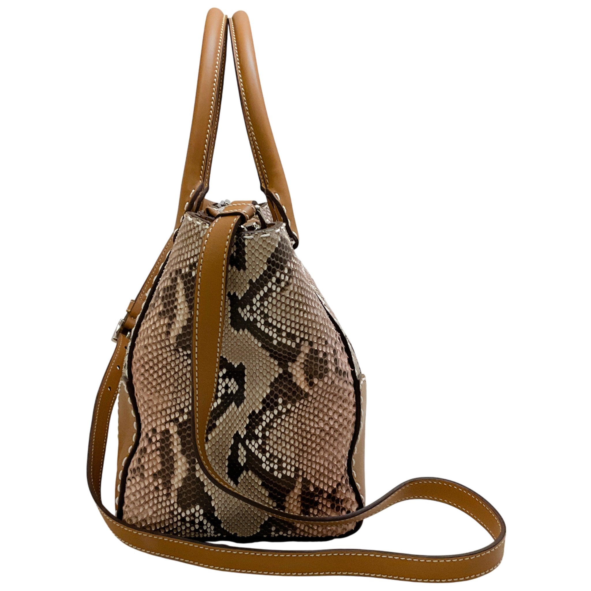Prada Peach Ombre Snakeskin / Leather Tote