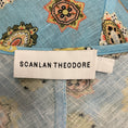 Load image into Gallery viewer, Scanlan Theodore Sky Blue Printed Tie Front Linen Maxi Dress
