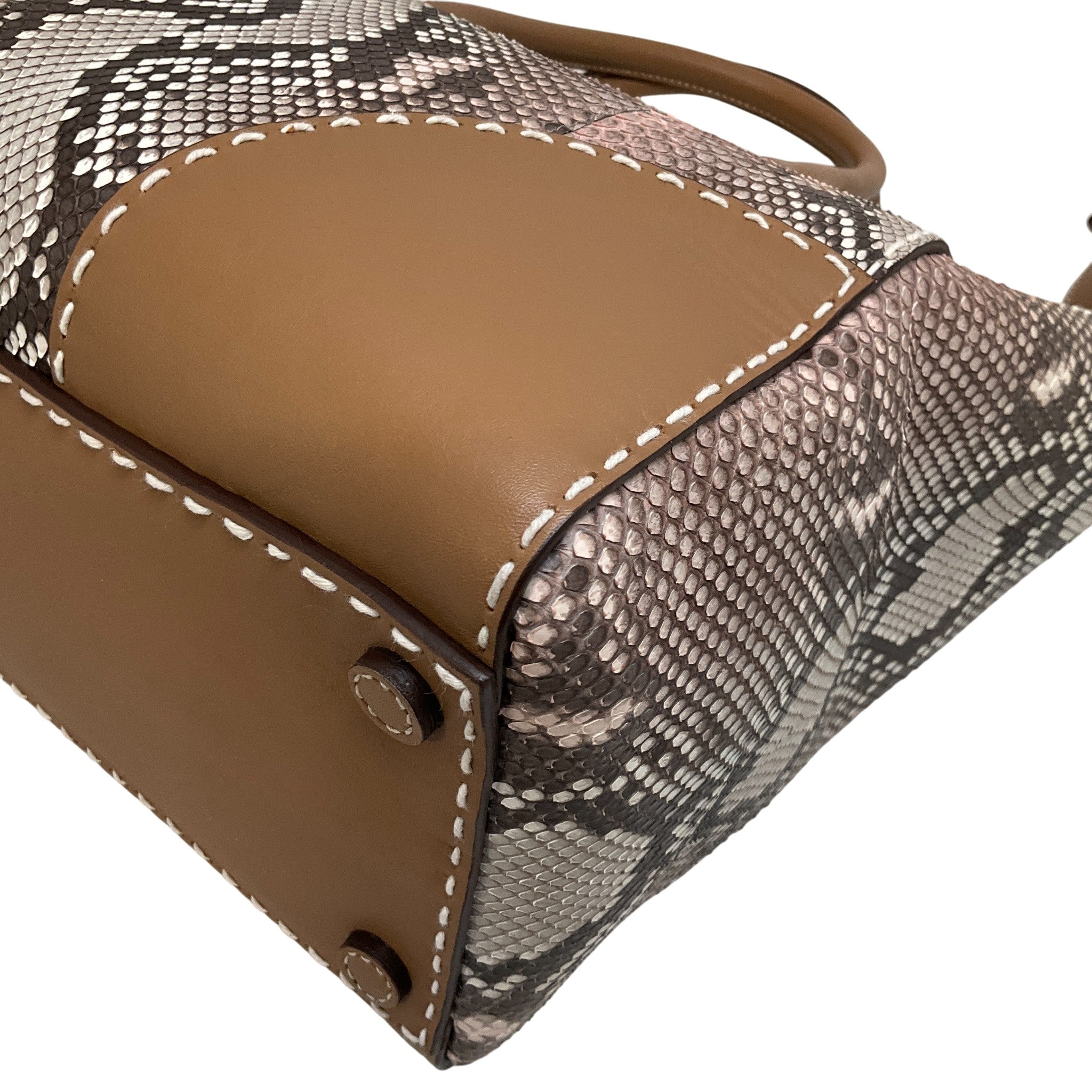 Prada Peach Ombre Snakeskin / Leather Tote