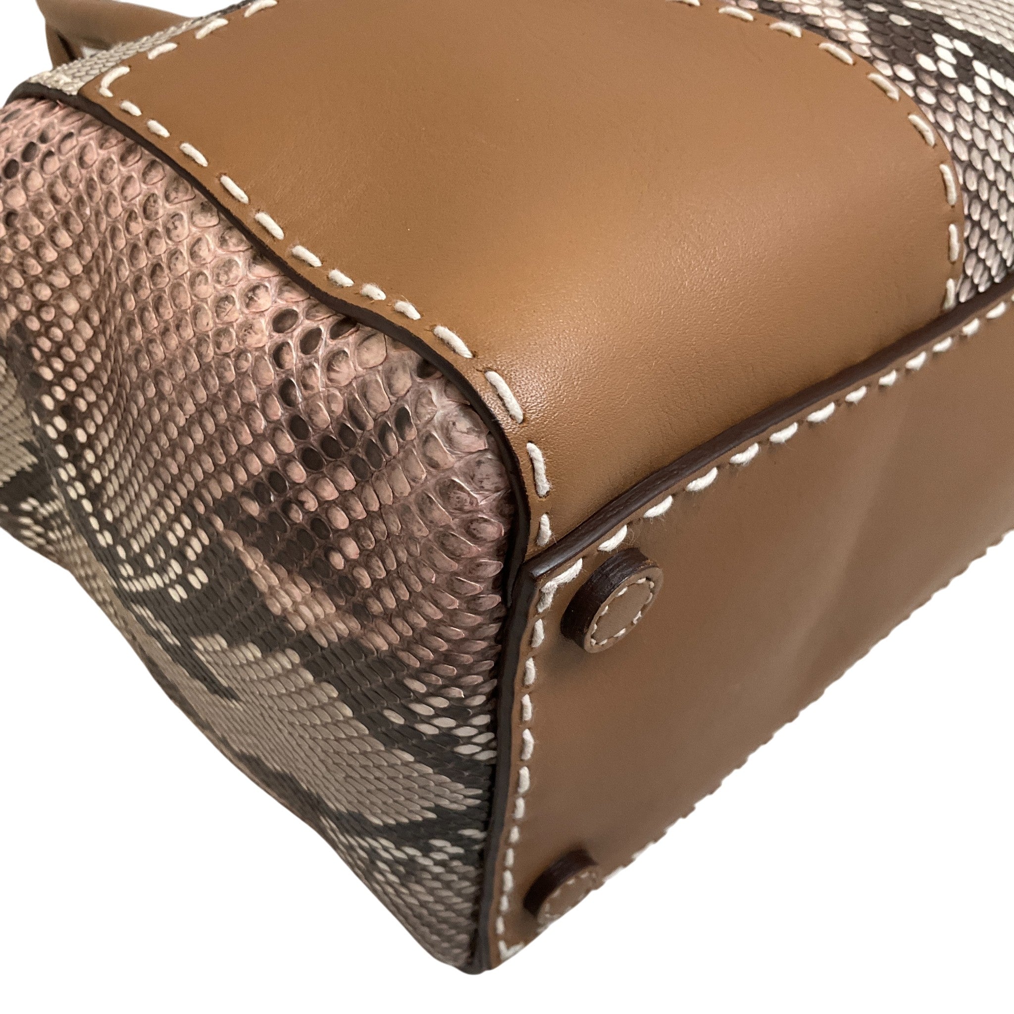 Prada Peach Ombre Snakeskin / Leather Tote