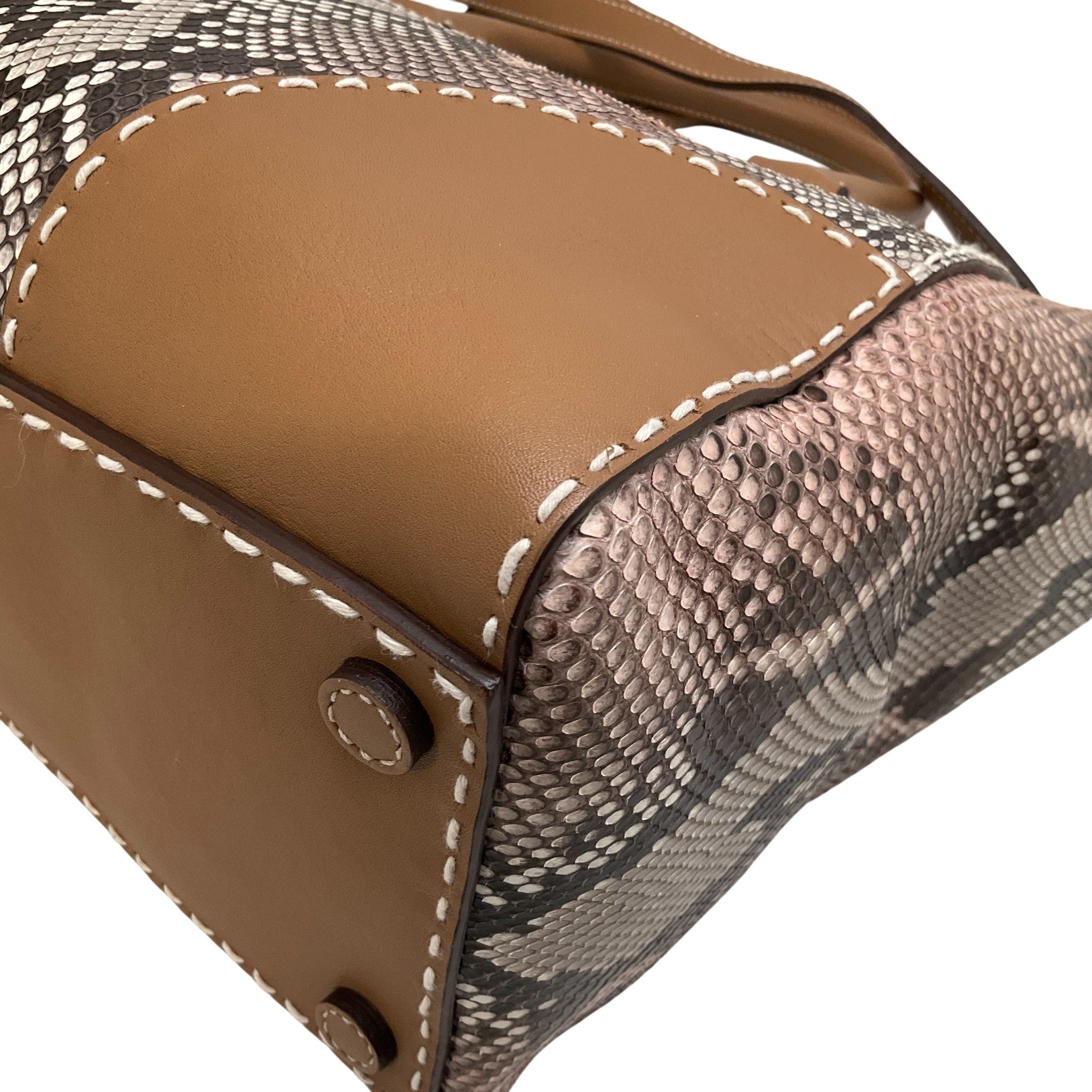 Prada Peach Ombre Snakeskin / Leather Tote