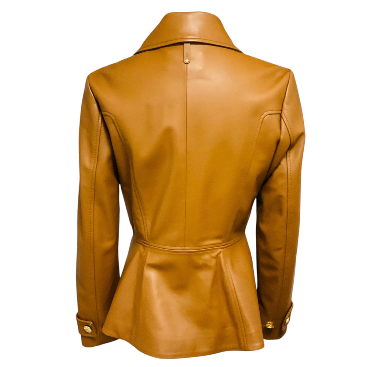 Mackage Earth Brown Barbara Fitted Lamb Leather Jacket