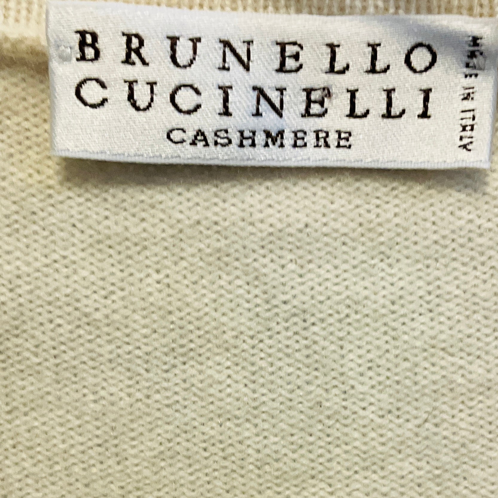 Brunello Cucinelli Oat Beige Cashmere Knit Cardigan Sweater