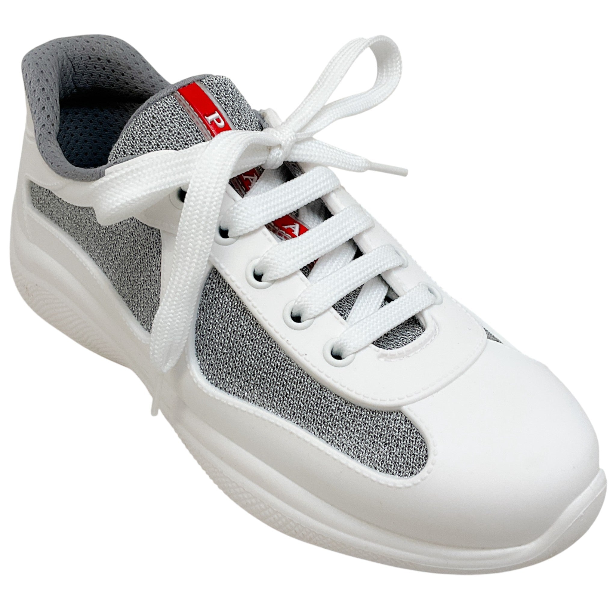 Prada White / Grey America's Cup Sneakers
