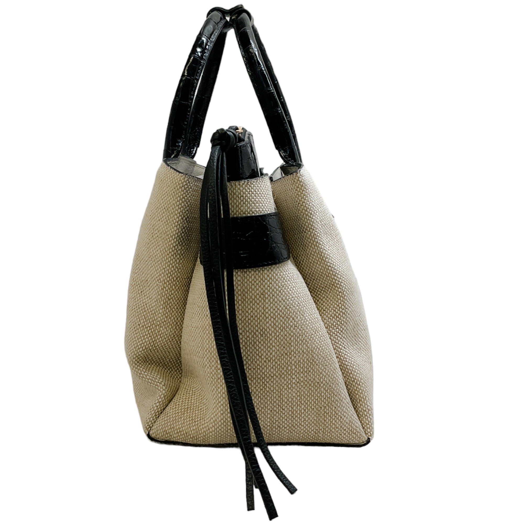 Nancy Gonzalez Canvas and Crocodile Tote with Removable Pouch