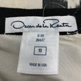 Load image into Gallery viewer, Oscar de la Renta Ivory / Black Ikat Print Midi Skirt
