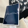 Load image into Gallery viewer, Oscar de la Renta Ivory / Black Ikat Print Midi Skirt

