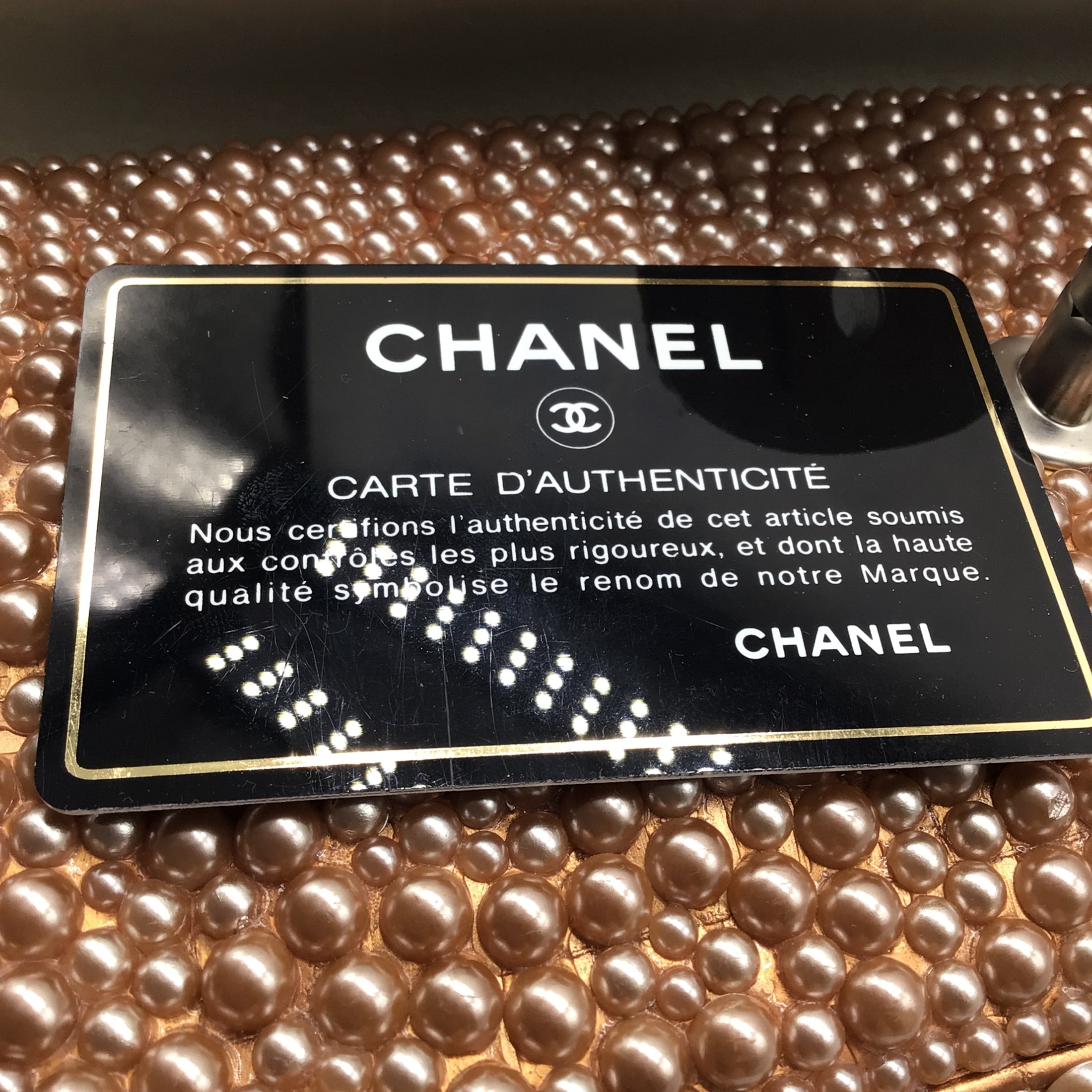 Chanel Vintage Rose Pearl Embellished Flap Handbag