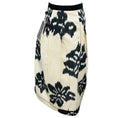 Load image into Gallery viewer, Oscar de la Renta Ivory / Black Ikat Print Midi Skirt

