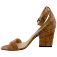 Load image into Gallery viewer, Jimmy Choo Tan  / Gold Embellished Cork Edina 85 Sandals
