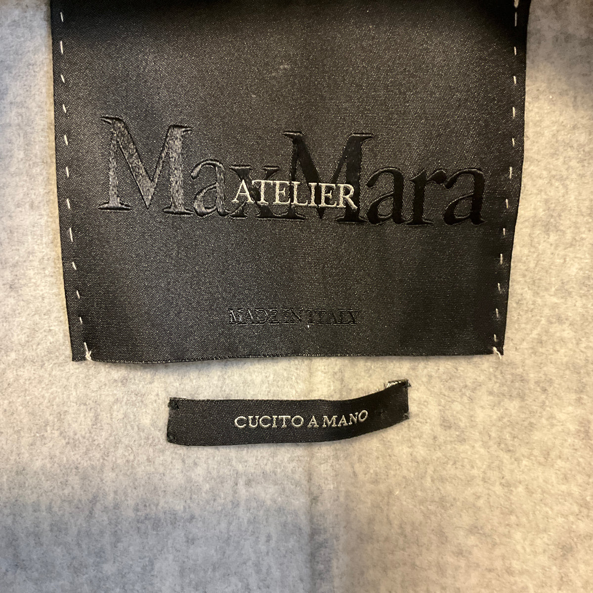 Max Mara Atelier Light Grey Cashmere and Wool Mid Length Coat
