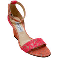 Load image into Gallery viewer, Jimmy Choo Pink / Gold Brocade Edina 85 Sandals

