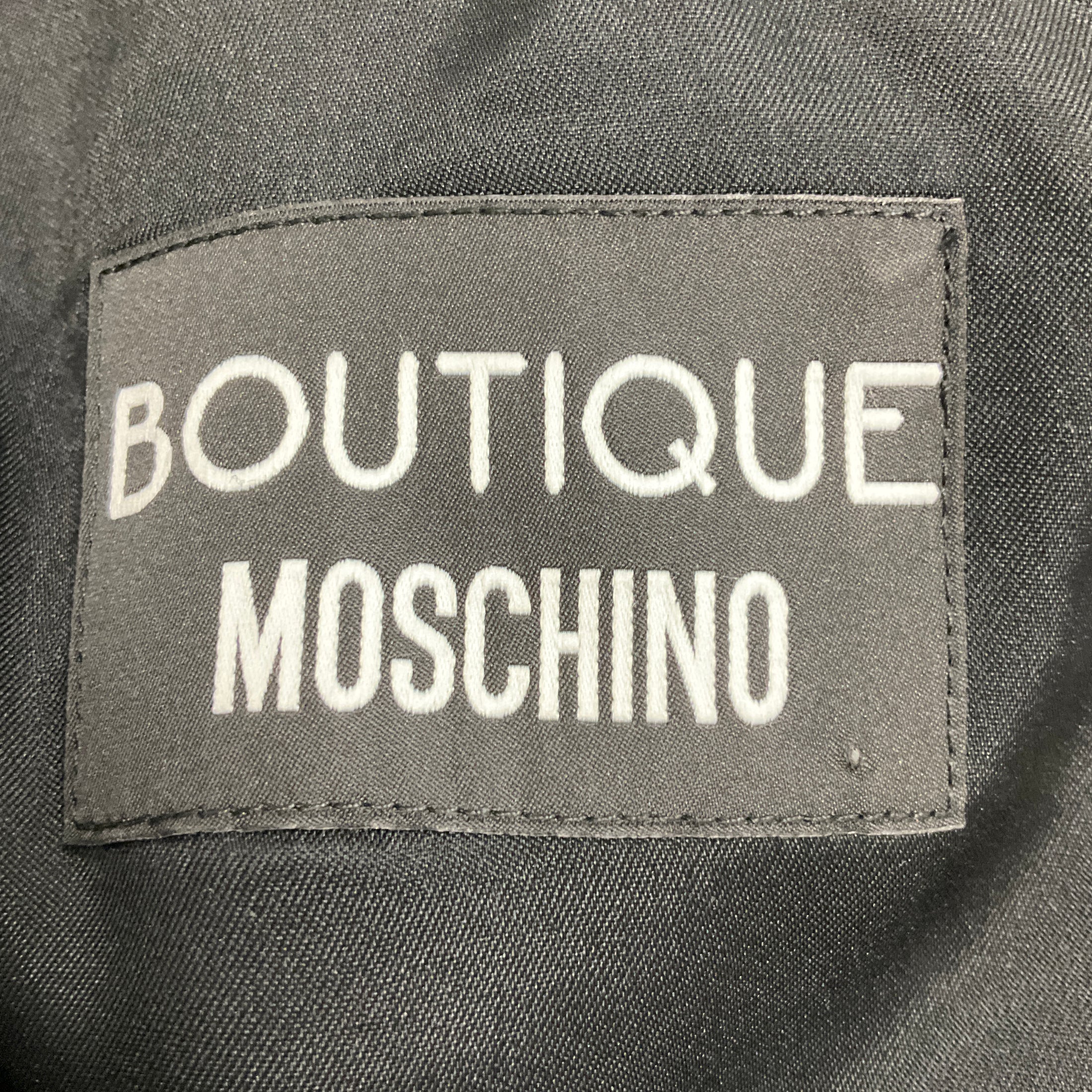 Boutique Moschino Black / Silver Grommet Detail Long Sleeved Crepe Dress