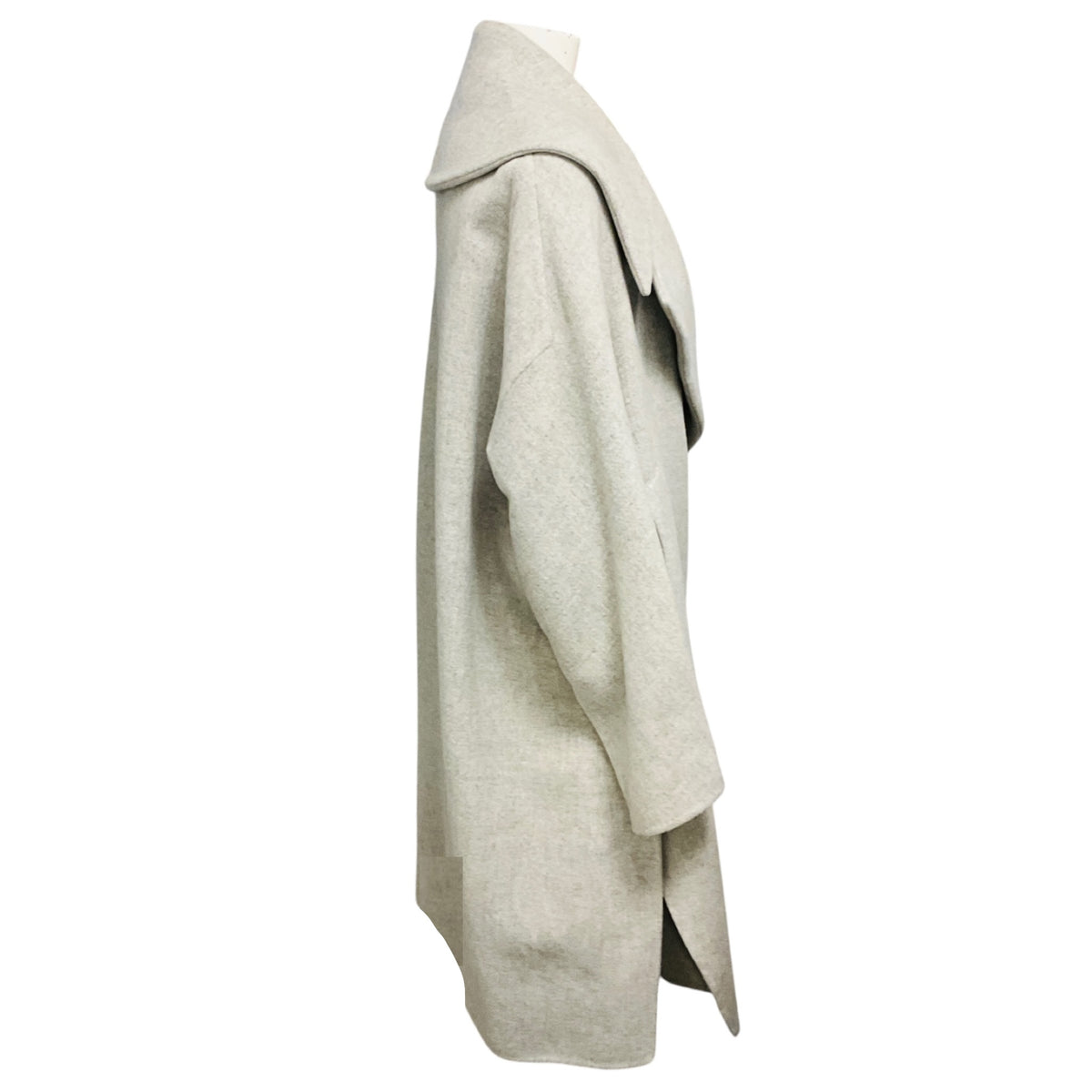 Max Mara Atelier Light Grey Cashmere and Wool Mid Length Coat