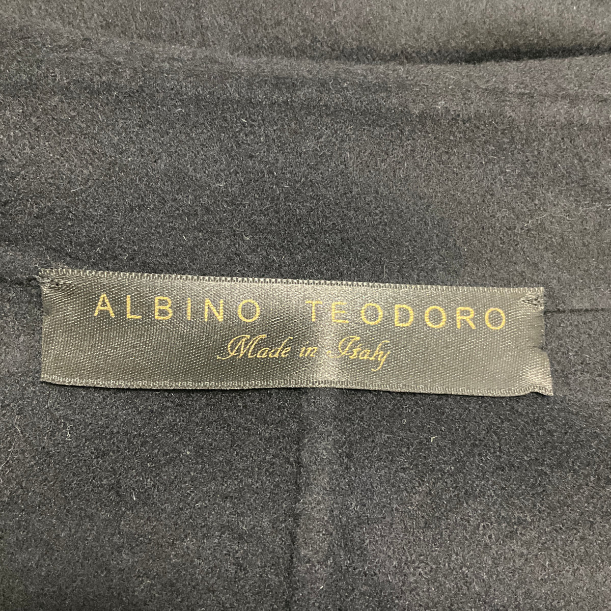 Albino Teodoro Navy Blue Bead Embellished Wool and Angora Long Vest