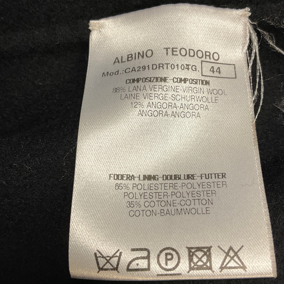 Albino Teodoro Navy Blue Bead Embellished Wool and Angora Long Vest