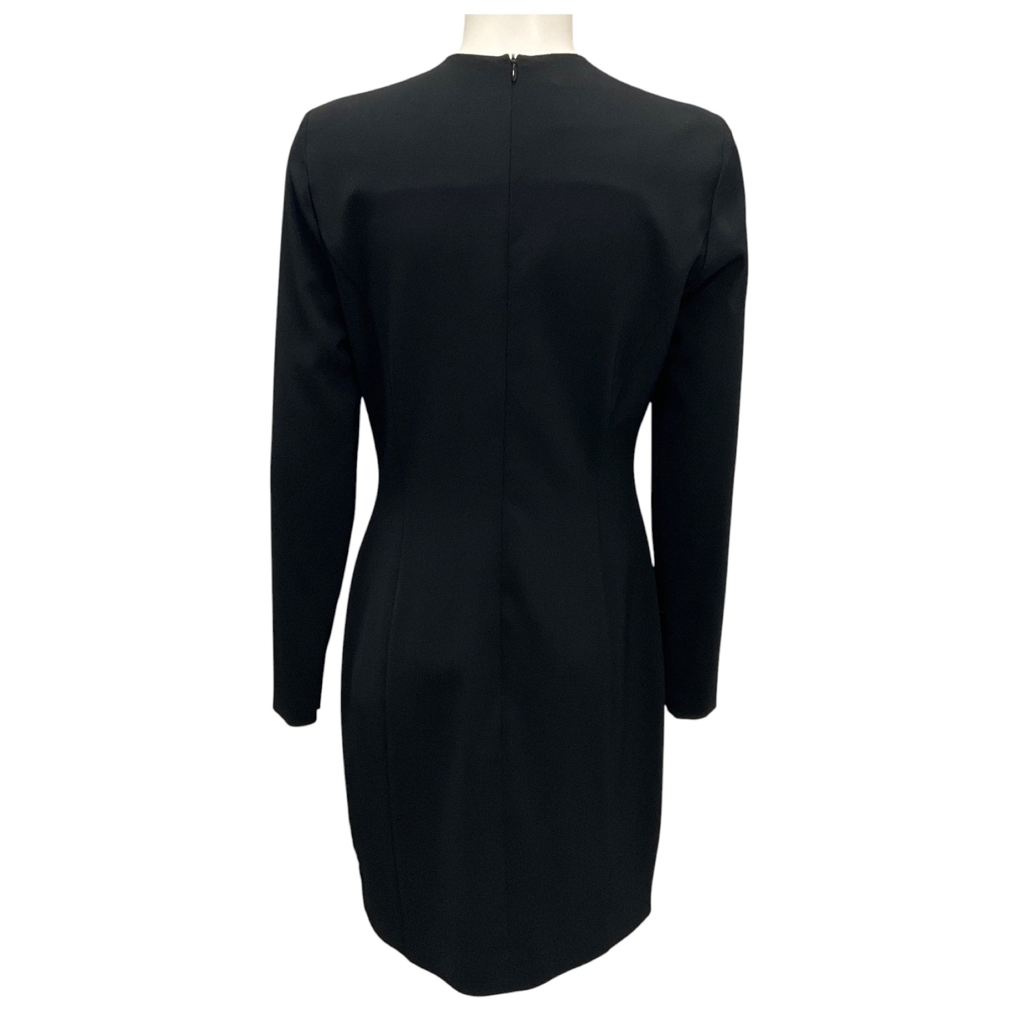 Boutique Moschino Black / Silver Grommet Detail Long Sleeved Crepe Dress