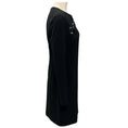 Load image into Gallery viewer, Boutique Moschino Black / Silver Grommet Detail Long Sleeved Crepe Dress

