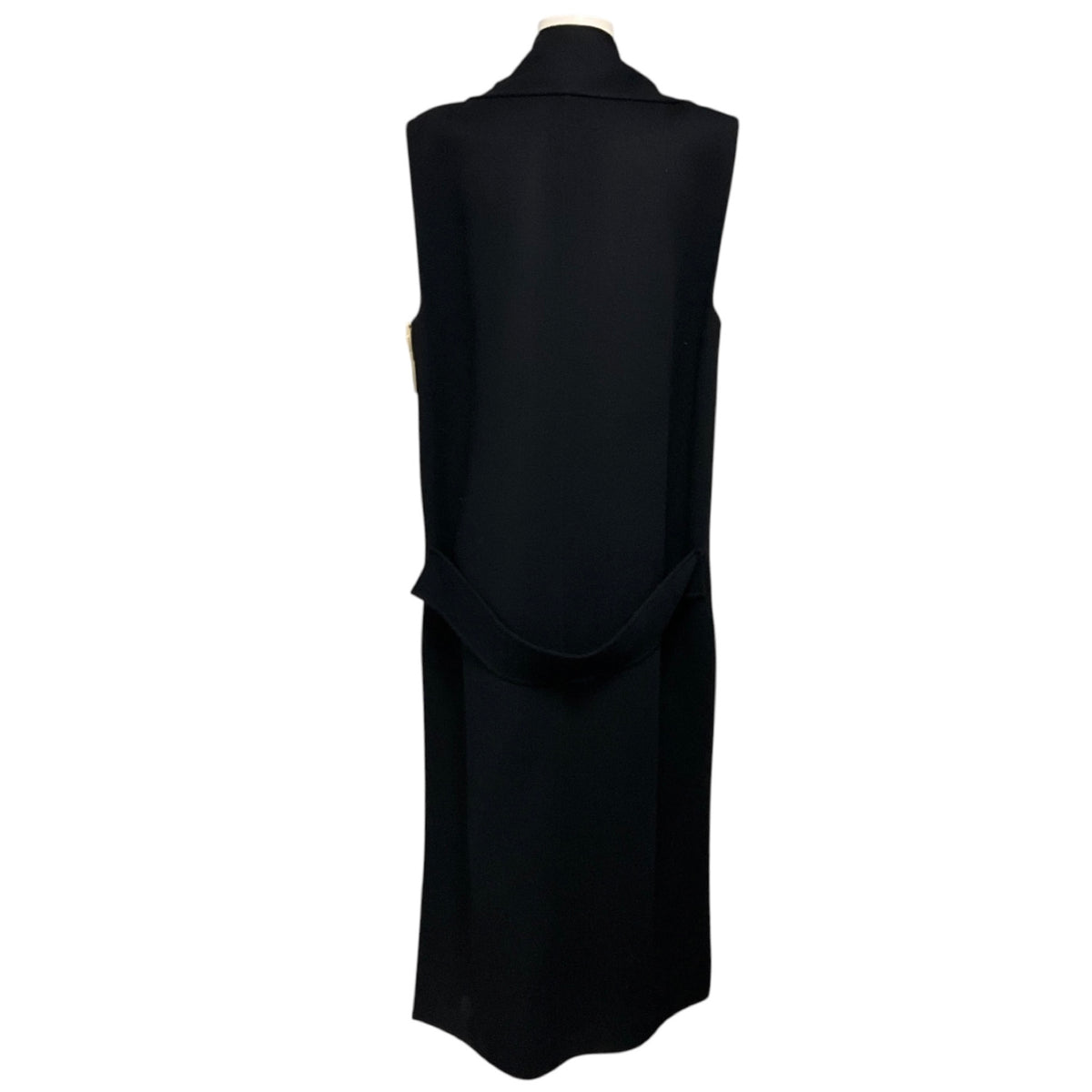 Albino Teodoro Navy Blue Bead Embellished Wool and Angora Long Vest