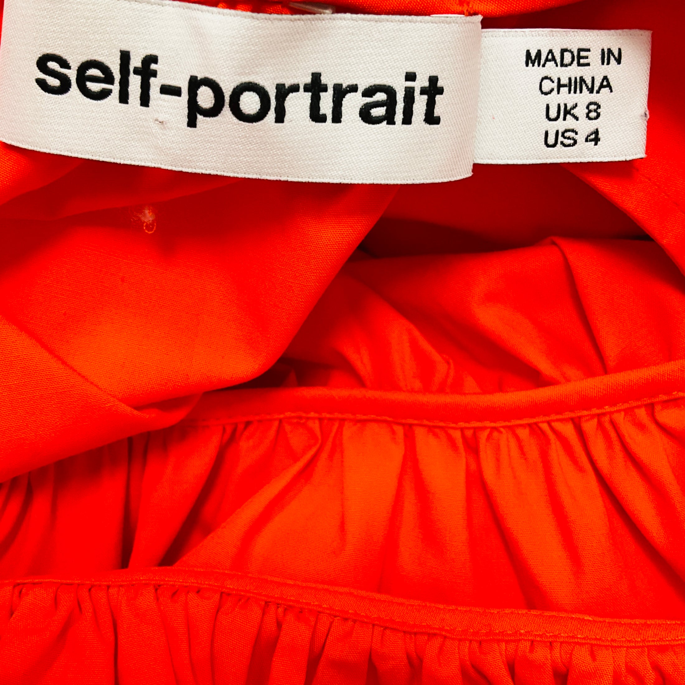 Self-Portrait Bright Orange Eyelet Maxi Dress