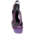 Load image into Gallery viewer, Dries van Noten Purple Satin Sandals with Snake Trim
