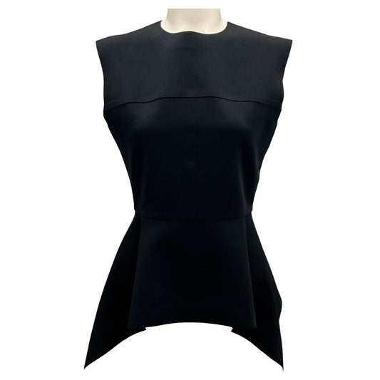 Louis Vuitton Black Monogram Trimmed Sleeveless Peplum Top