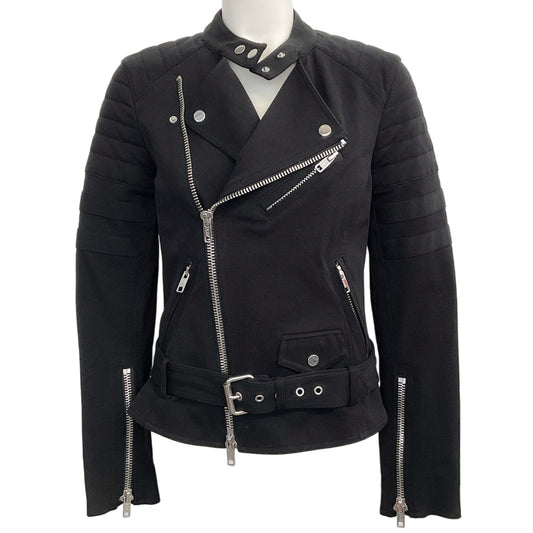 3.1 Phillip Lim Black Cotton Sculpted Moto Jacket
