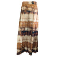 Load image into Gallery viewer, Smythe Brown Multi Sable Tie-Dye Pleated Side Slit Skirt
